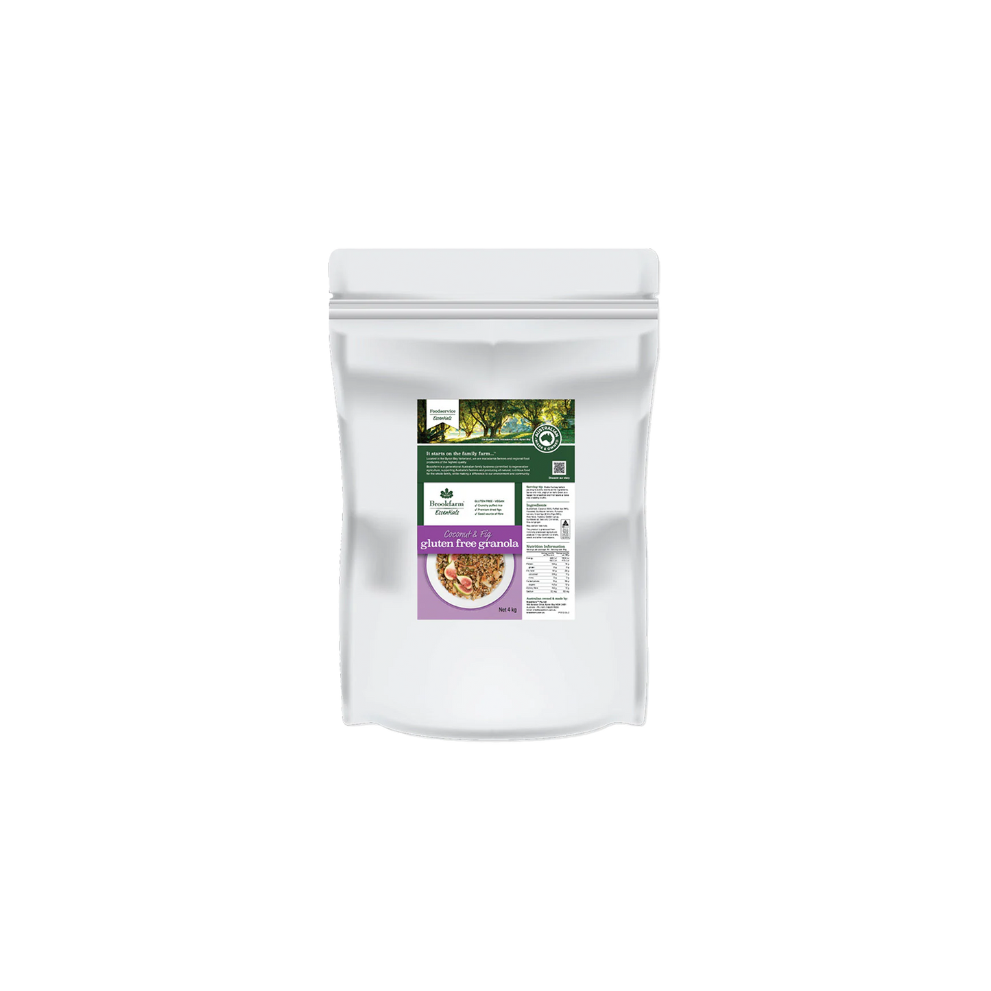 Wholesale Brookfarm Coconut & Spiced fig Gluten Free Granola 4Kg