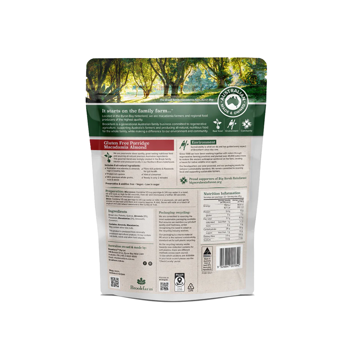 Brookfarm Porridge Gluten Free 400g