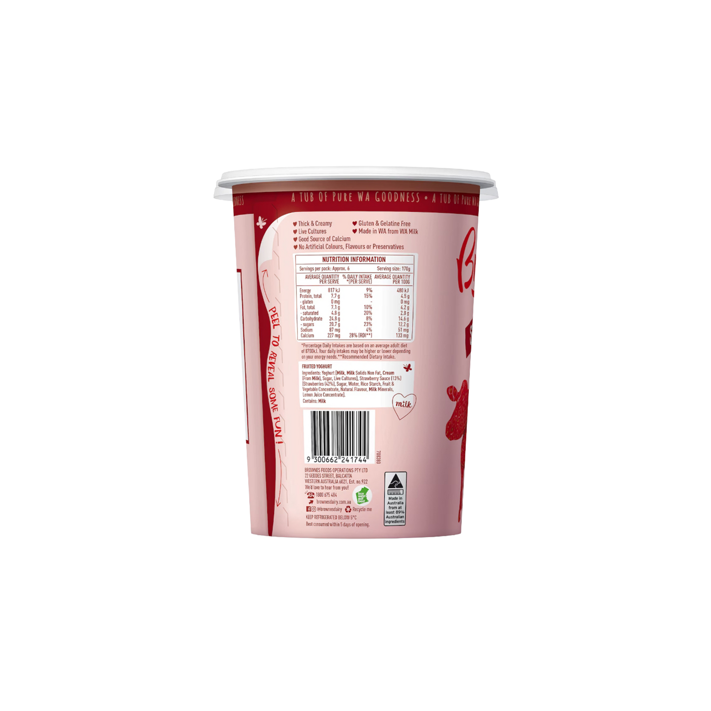 Brownes Strawberry Yoghurt - 1kg