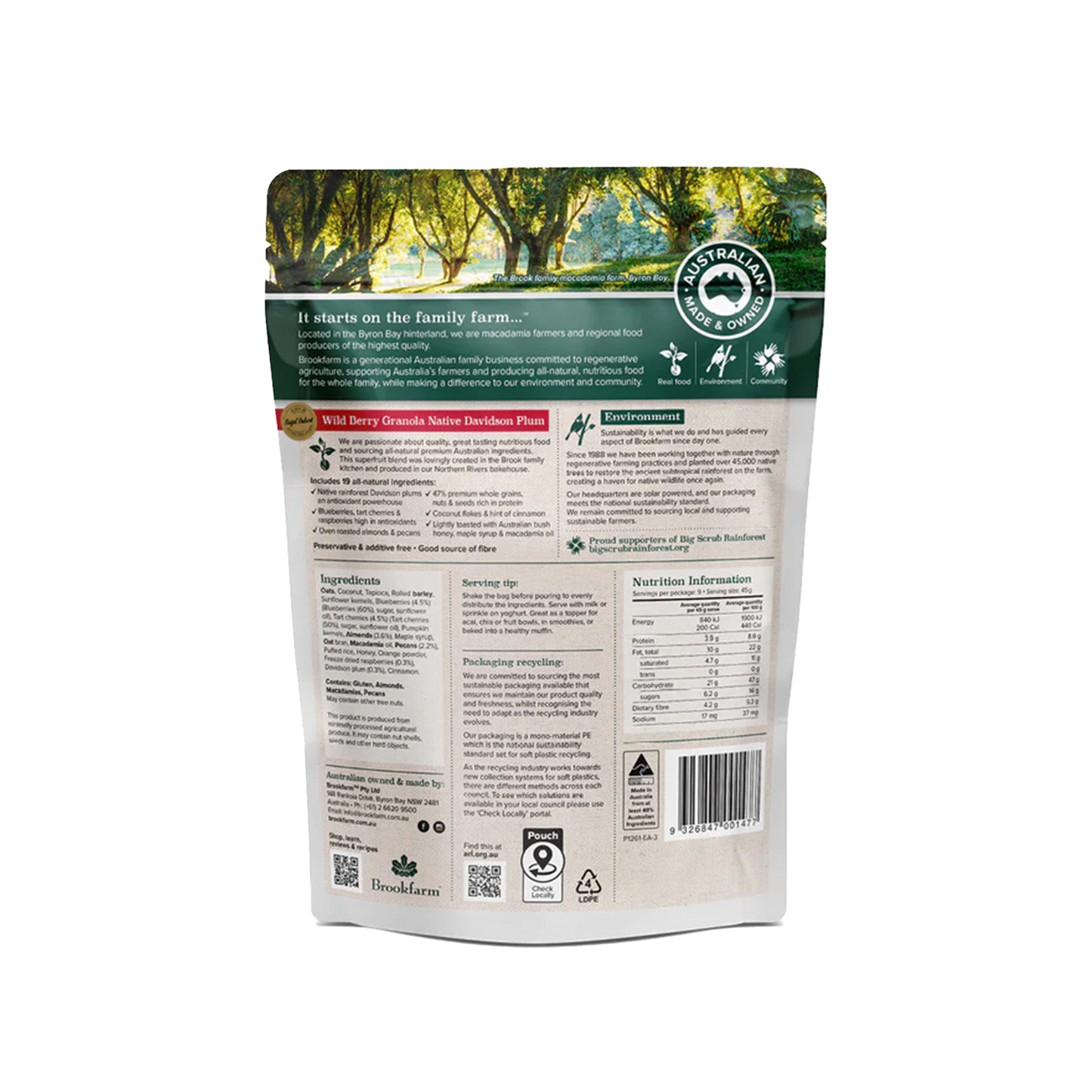 Brookfarm Wild Berry Granola 400g