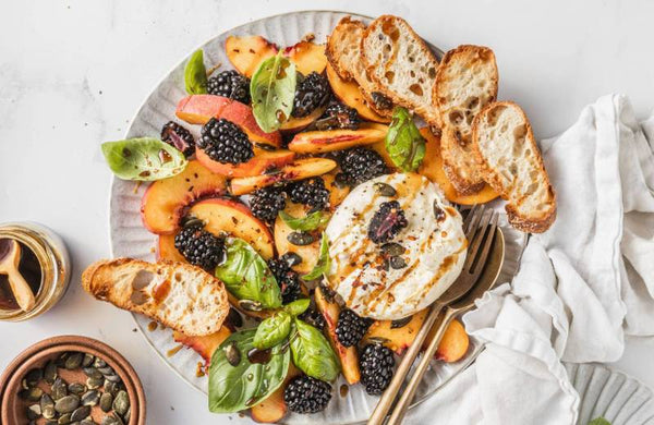 Blackberry, Peach & Burrata Salad