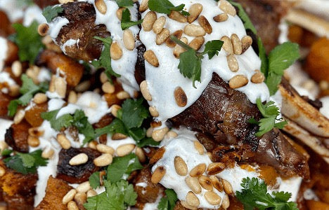 ROASTED JAP PUMPKIN WITH LEMONY YOGHURT SAUCE