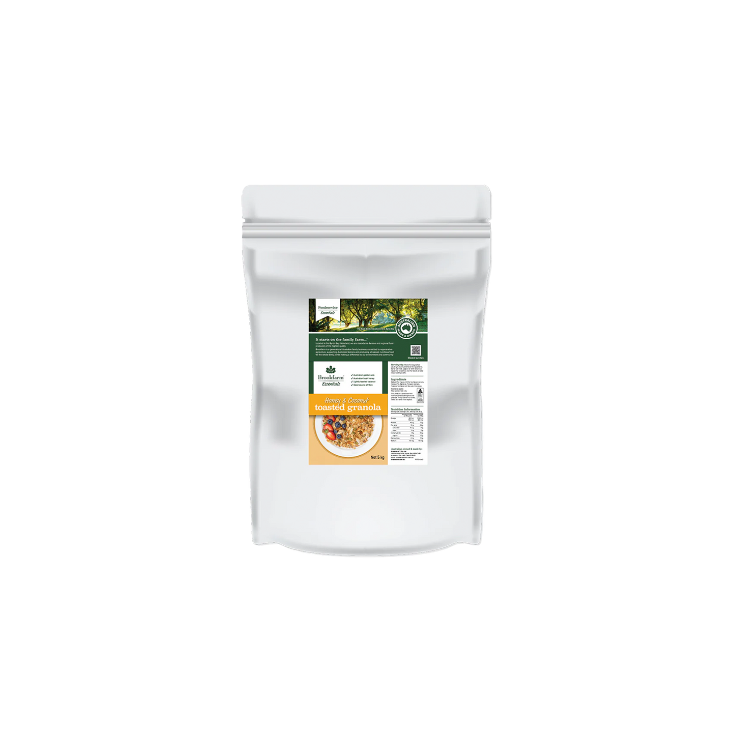 Wholesale Brookfarm Toasted Honey & Coconut Granola 5kg