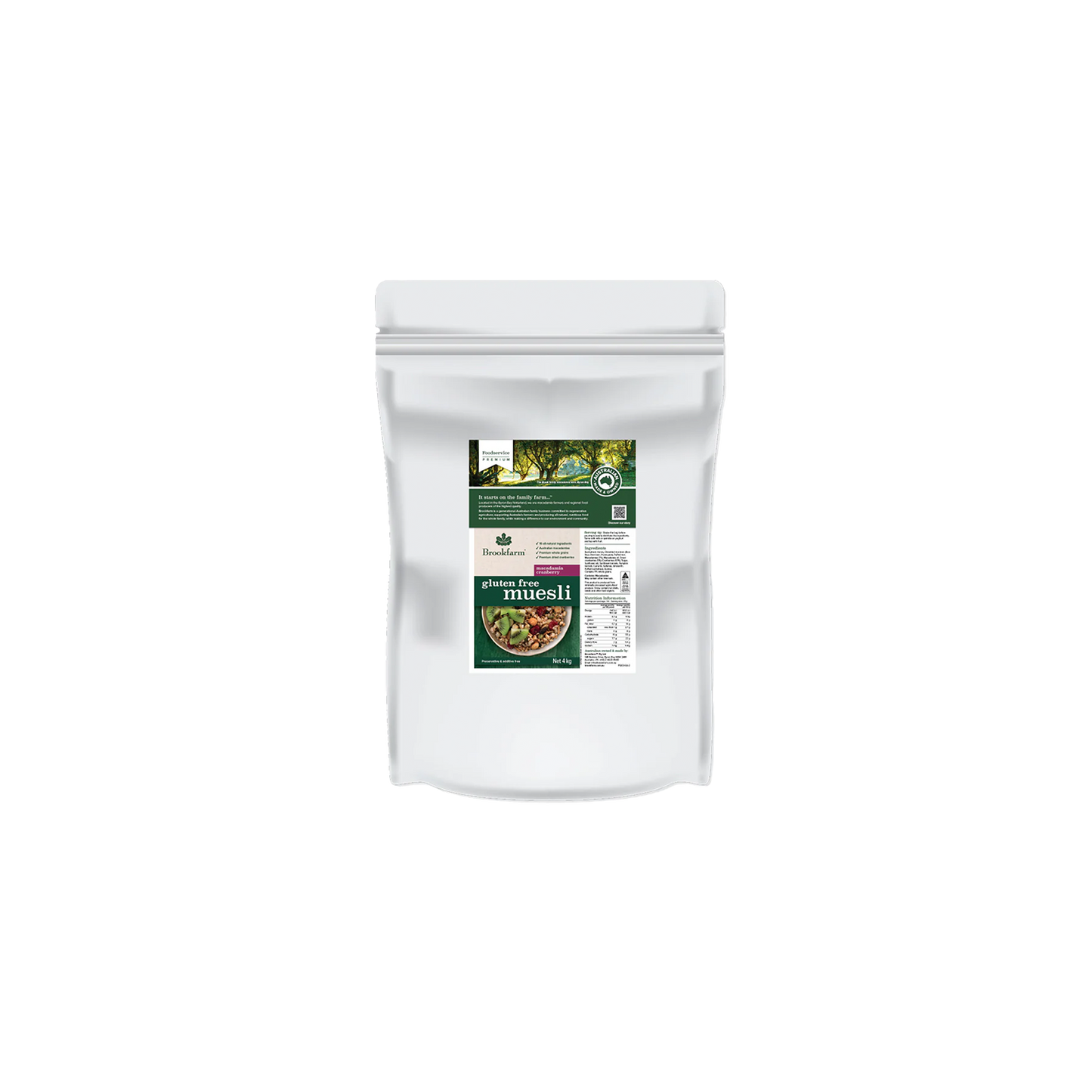 Wholesale Brookfarm Cranberry & Macadamia Muesli Gluten Free 4Kg