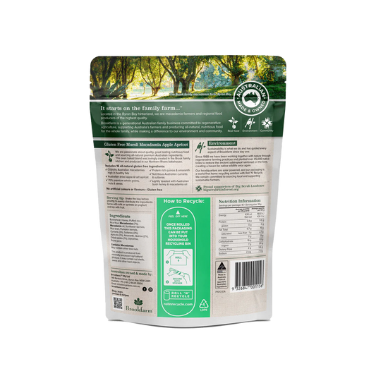 Brookfarm Apricot & Apple Muesli Gluten Free - 950G