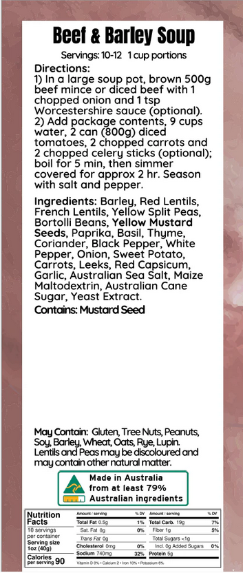 Beef & Barley Soup Mix 400g