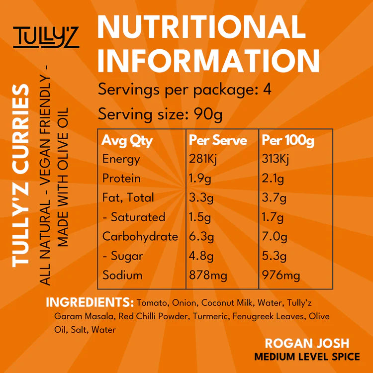 Tully’z Rogan Josh Curry Sauce