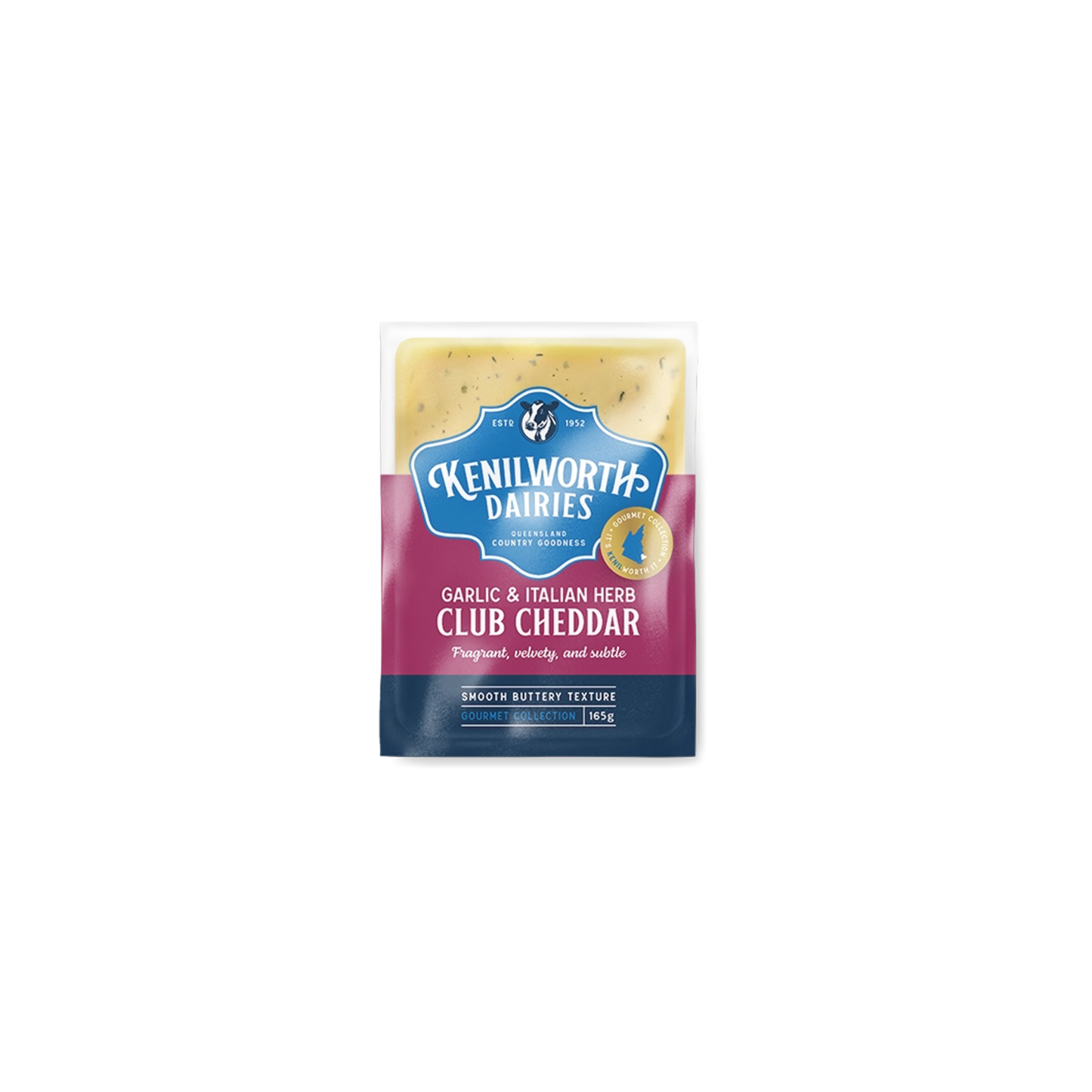 Kenilworth Garlic & Italian Herb Club cheddar - 165g