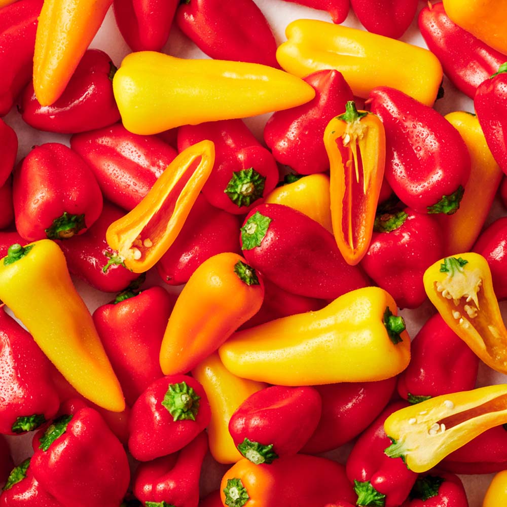 Minicaps Baby Sweet Capsicums - 500g packs Red and Orange Mix