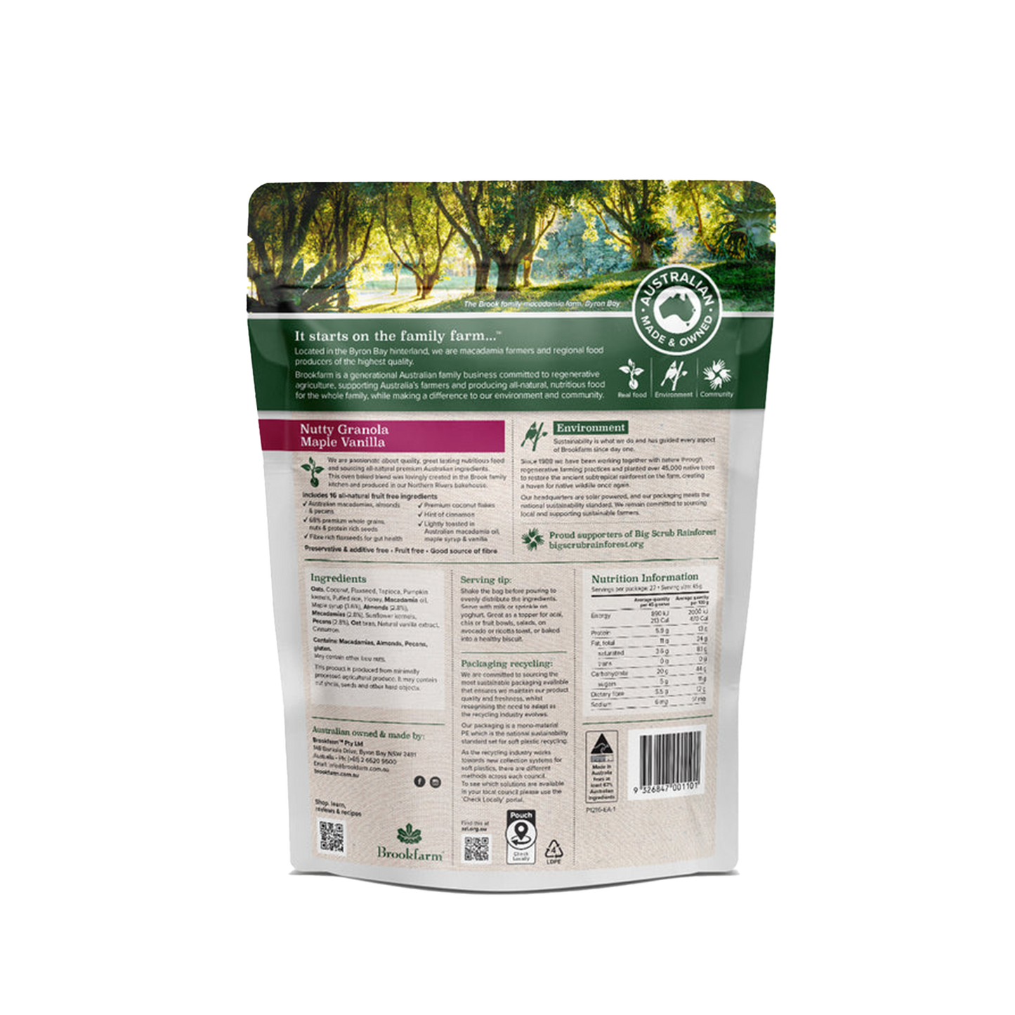 Brookfarm Nutty Granola Maple Vanilla 450g