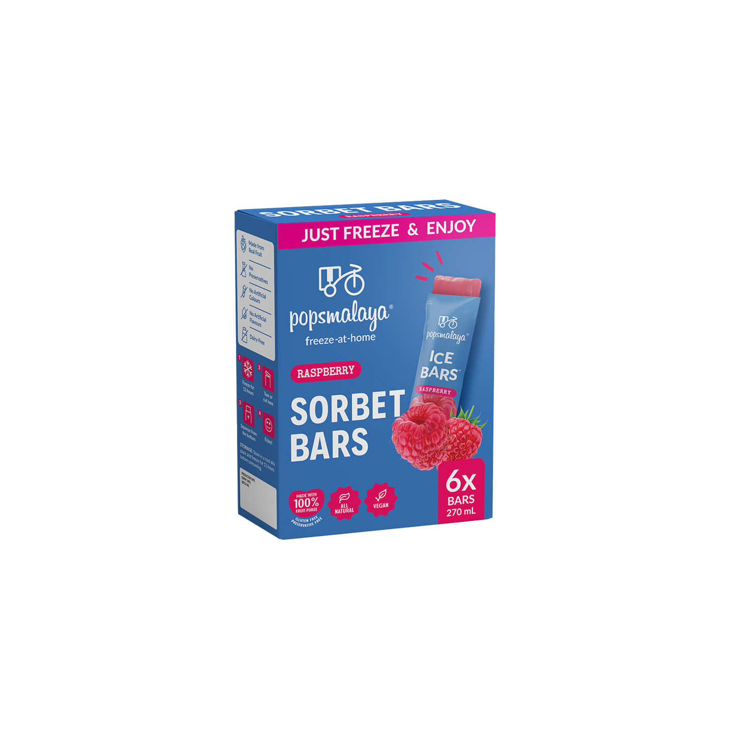 Freeze-at-Home Sorbet Bars - Raspberry 6x45ml