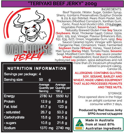 Mad House Jerky - Teriyaki 200g